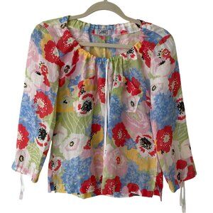 Floral 100% Bamboo Top by New Man Collection Size 36F (Small) Made in France